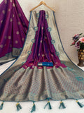 Regal  Silk Saree with Grand Zari Work -WINE