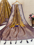 Regal  Silk Saree with Grand Zari Work -GOLDEN