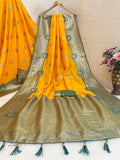 Regal  Silk Saree with Grand Zari Work -YELLOW