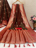 Regal  Silk Saree with Grand Zari Work -BROWN