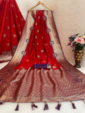 Regal  Silk Saree with Grand Zari Work -RED