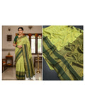 Gulmohar Premium Weave Saree - MEHENDI