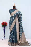 Emerald Olive Brocade Banarasi Saree - RAMA
