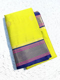 Elegant Aura Silk Saree with Rich Zari Weaving Border & Unstitched Blouse – PERROT AND BLUE
