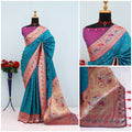 Has floral and peacock motifs on the zari border and pallu - SKY