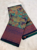 Elegant Floral Woven Saree with Intricate Heritage Border -MALTI COLOUR