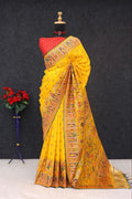Heritage Chronicle Art Weave Saree with Intricate Traditional Narrative Border -YELLOW