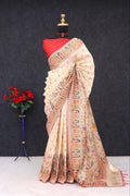Heritage Chronicle Art Weave Saree with Intricate Traditional Narrative Border -OFF WHITE
