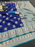 Royal Jacquard Elegance Saree with Designer Pallu - DARK BLUE