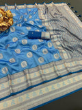 Royal Jacquard Elegance Saree with Designer Pallu - SKY