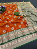 Royal Jacquard Elegance Saree with Designer Pallu - ORANGE