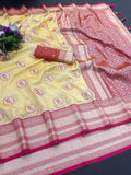 Royal Jacquard Elegance Saree with Designer Pallu - LIGHT YELLOW