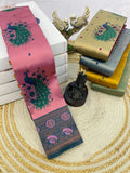 Maharani Mayura Premium Silk Saree with Regal Peacock Motifs and Heritage Woven Pallu -ONION PINK