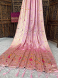 Maharani Vaibhavi Heritage Paithani Saree with Royal Motif Weaving - PINK