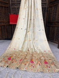 Maharani Vaibhavi Heritage Paithani Saree with Royal Motif Weaving - WHITE