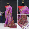 Ethnic Jacquard Silk Saree with Elephant Border LIGHT PURPLE