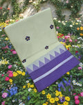 Handloom Cotton Saree with Floral Butta Work LIGHT PISTA
