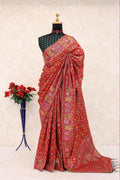 Royal Pashmina Weaving Soft Silk Saree with Paithani Border - RED