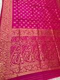 pink Golden Zari Woven Kanjivaram Soft Silk Saree
