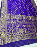 dark purple Golden Zari Woven Kanjivaram Soft Silk Saree