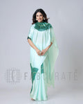 New Fancy Soft Crepe ocean-blue Silk Saree