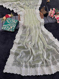 Embroidered, Dyed Bollywood Tissue pista Saree