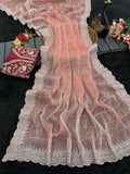 Embroidered, Dyed Bollywood Tissue pink Saree