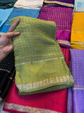Elegant Bloom Georgette pista Saree With Running Blouse