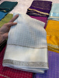 Elegant Bloom Georgette white Saree With Running Blouse