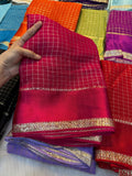 Elegant Bloom Georgette pink Saree With Running Blouse