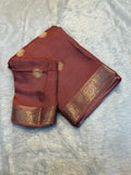 Elegant Pure Viscose Soft Jute Khadi Saree with Heavy Border & Jacquard Butta - Copper Brown