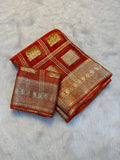 Traditional Luxury Silk Saree with Intricate Woven Motifs and Sophisticated Ethnic Appeal - ORANGE