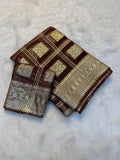 Traditional Luxury Silk Saree with Intricate Woven Motifs and Sophisticated Ethnic Appeal - BROWN