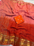 Elegant Viscose Georgette Saree with 2D Concept & Premium Dola Silk Blouse-Orange