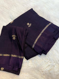 Elegant Woven Designer Saree with Minimal Motif Detailing and Rich Border : ROYAL PURPLE