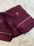 Elegant Woven Designer Saree with Minimal Motif Detailing and Rich Border : MAROON
