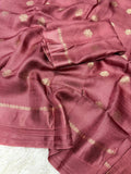 Soft Viscose Khadi Silk Designer Saree with Satin Border ONION PINK