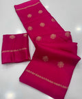 Soft Viscose Khadi Silk Designer Saree with Satin Border PINK