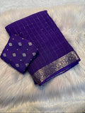 Elegant Purple Viscose Georgette Sequins Work Saree with Viscose Weaving Blouse