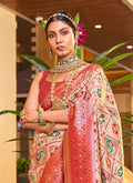 Banarasi Patola Silk RED Saree With Blouse Piece