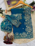 Myra Space Silk Saree - BLUE