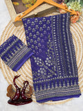 Madhubani Mirror Grace Saree  BLUE
