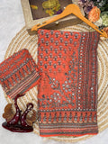 Madhubani Mirror Grace Saree   ORANGE