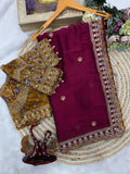 Vaidehi Rangoli Silk Saree - DARK PINK