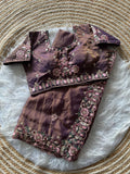 Luxury Khadi Moss Silk Designer Saree - WINE