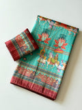 Royal Heritage Digital Print Saree -SKY BLUE