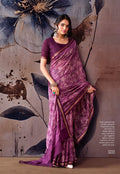 Elegant Floral Designer Saree - WINE